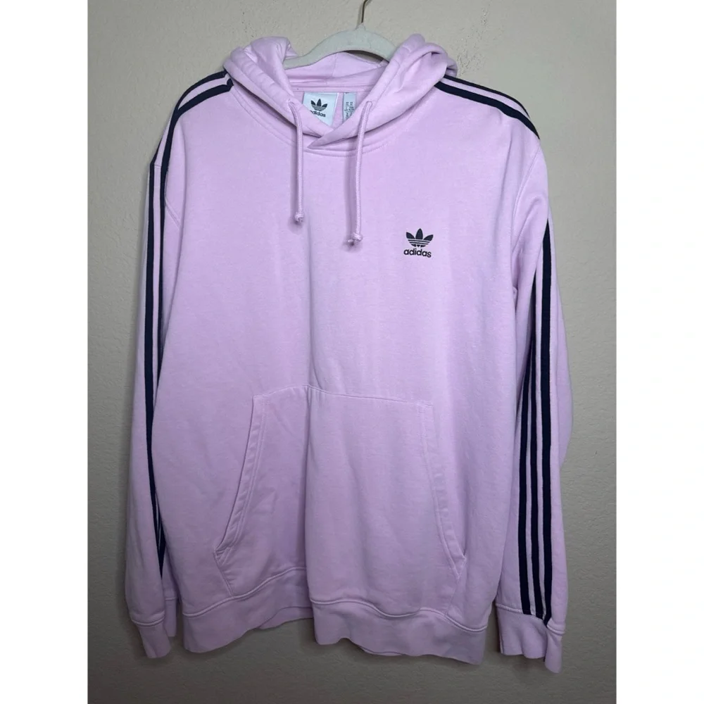 Adidas 3-Stripe Pink Hoodie Size Extra Large - Picture 1 of 5